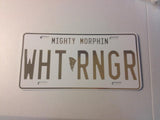 White Mighty Morphin' Ranger License Plate