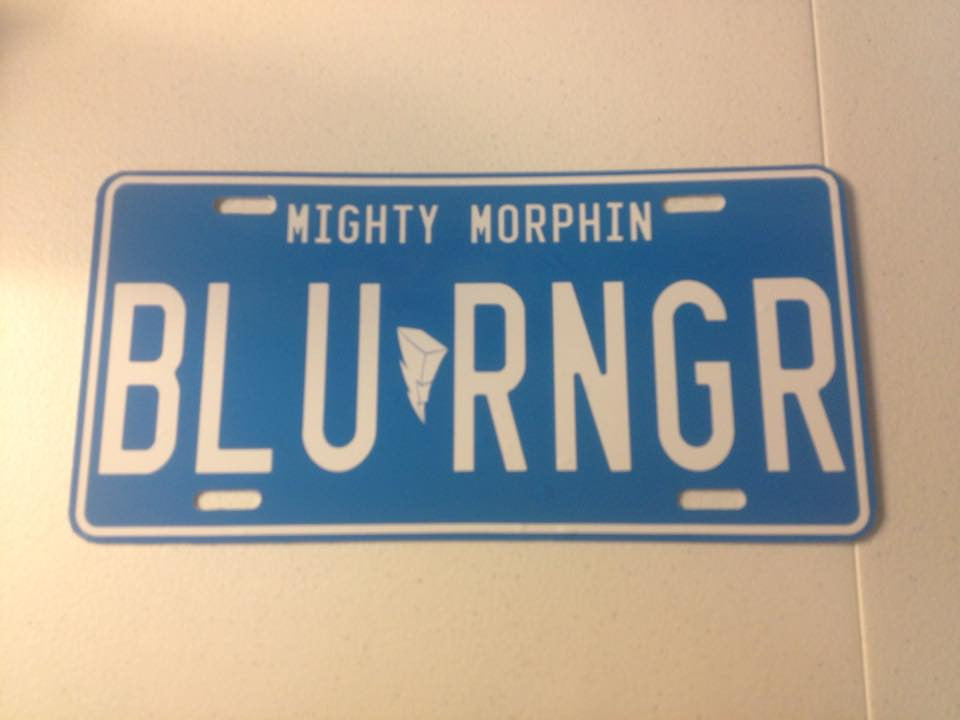 Blue Mighty Morphin' Ranger License Plate