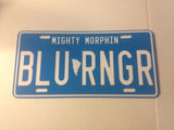 Blue Mighty Morphin' Ranger License Plate