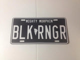 Black Mighty Morphin' Ranger License Plate