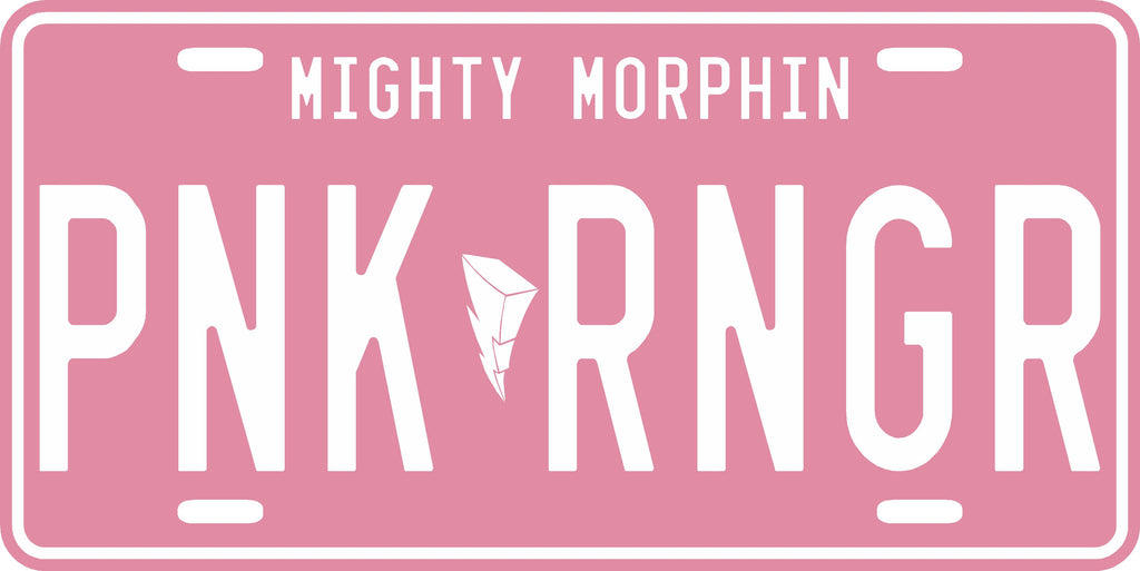 Pink Mighty Morphin' Ranger License Plate – BD15 Decals & Props