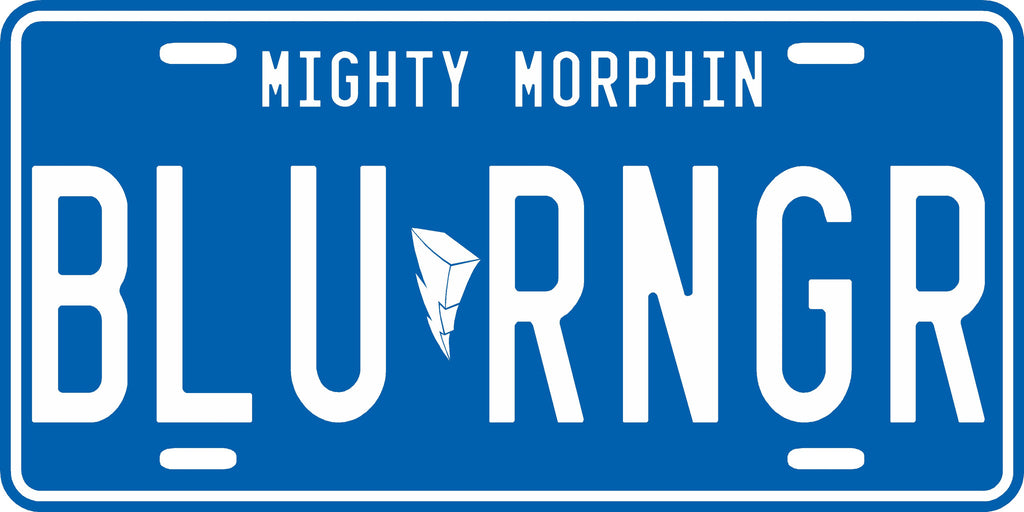 超激レア　ブルー文字　DUNDEE マーマレードジャー Blue Mighty Morphin' Ranger License Plate – BD15 Decals & Props