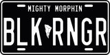 Black Mighty Morphin' Ranger License Plate