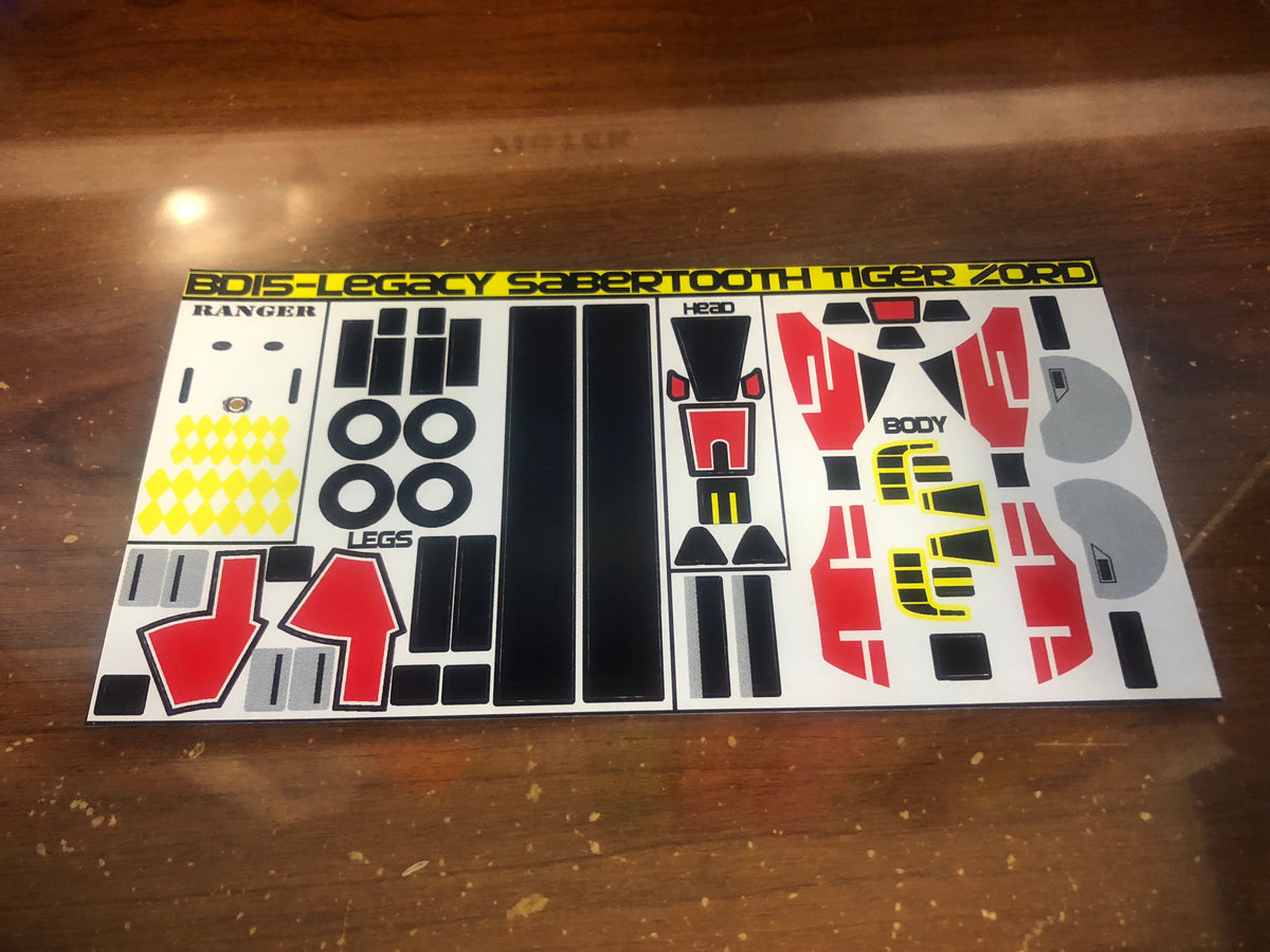 Legacy Sabertooth Tiger Zord Labels*