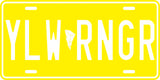 Yellow Mighty Morphin' Ranger License Plate