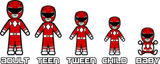 MMPR Black - Stick Figure Family