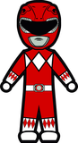 MMPR Red - Stick Figure Family