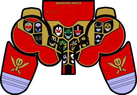 Gokai Red (Gold Mode) PS3 Controller Skin