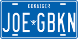 Gokai Blue License Plate