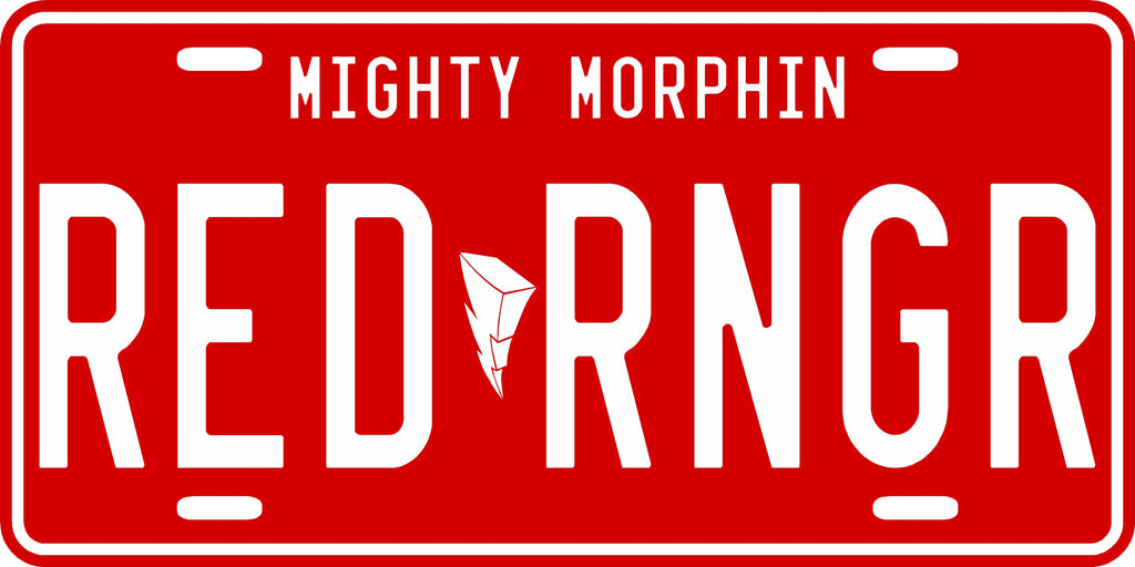 klynke erfaring nøgen Red Mighty Morphin' Ranger License Plate – BD15 Decals & Props
