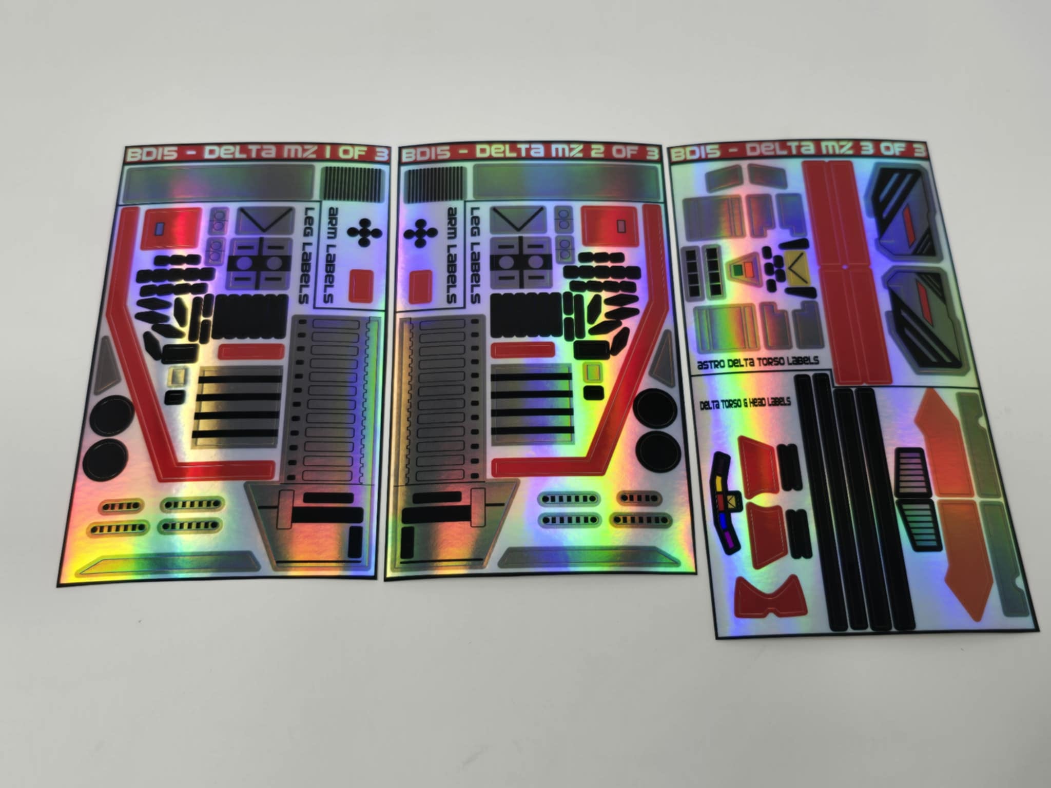 Delta Megazord Labels – BD15 Decals & Props