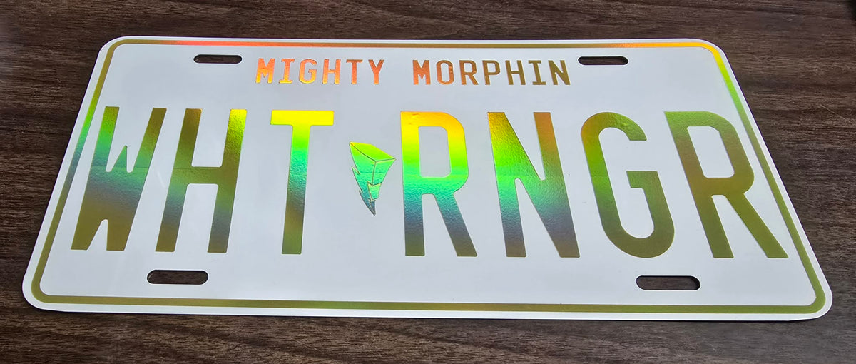 White Mighty Morphin' Ranger License Plate