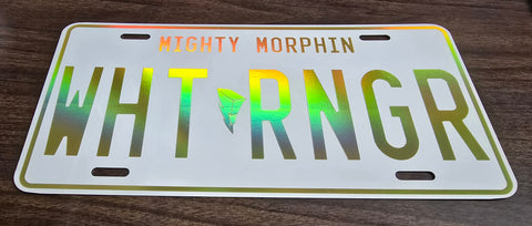White Mighty Morphin' Ranger License Plate