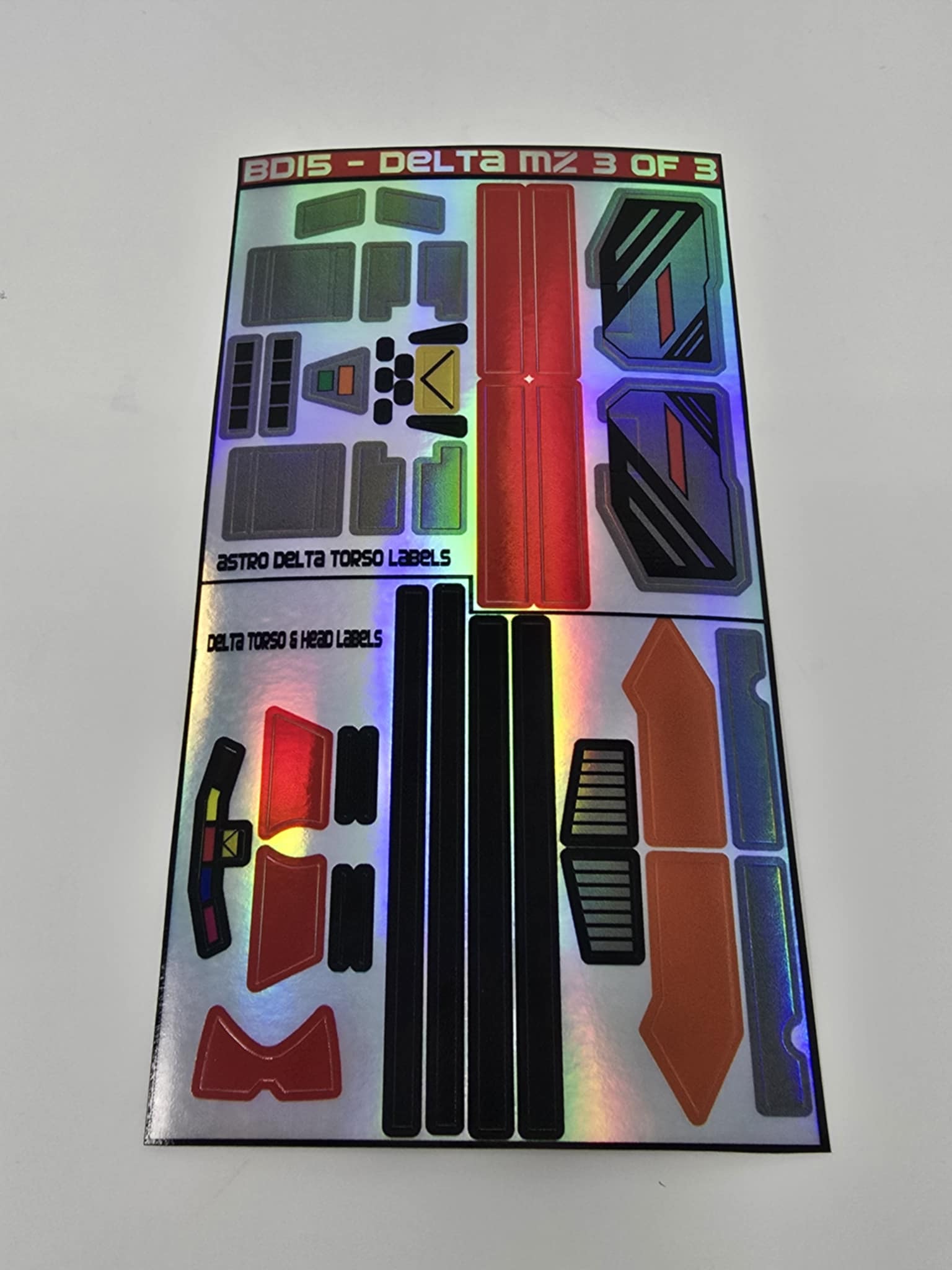 Delta Megazord Labels – BD15 Decals & Props
