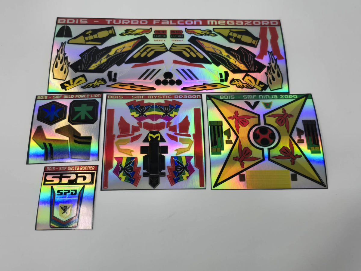 Complete Super Megaforce Auxiliary Zord Labels Set