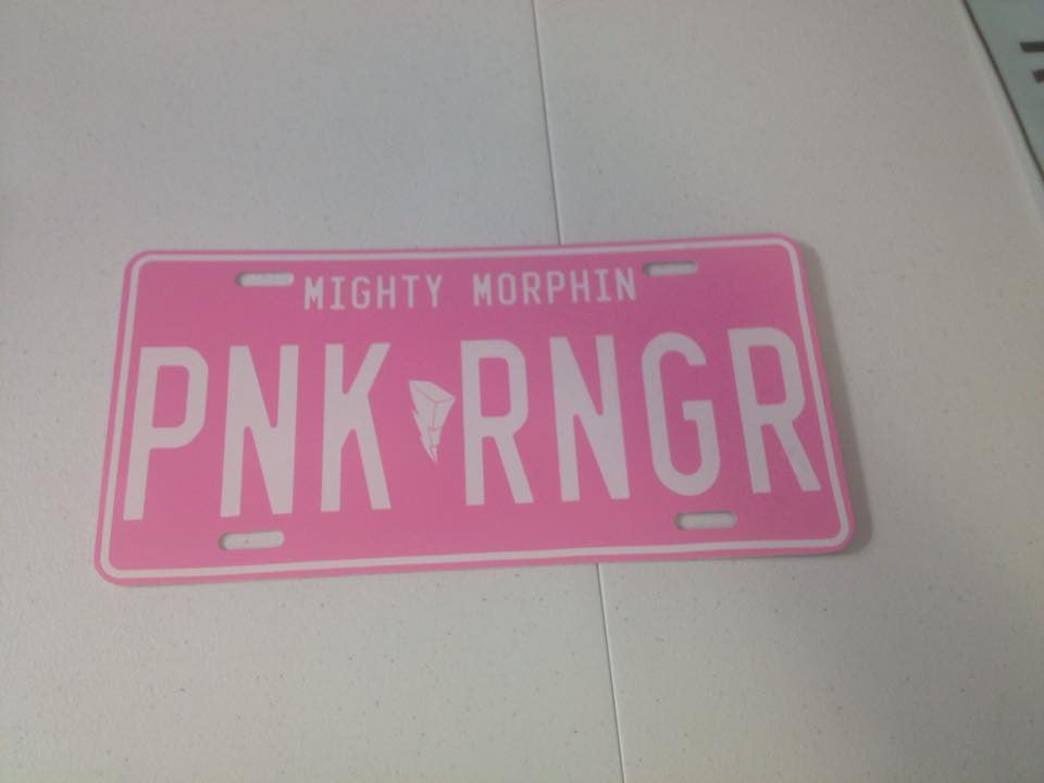 Pink Mighty Morphin' Ranger License Plate – BD15 Decals & Props