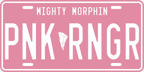 Pink Mighty Morphin' Ranger License Plate
