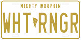White Mighty Morphin' Ranger License Plate