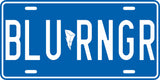 Blue Mighty Morphin' Ranger License Plate