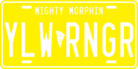 Yellow Mighty Morphin' Ranger License Plate