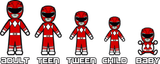 MMPR Red - Stick Figure Family