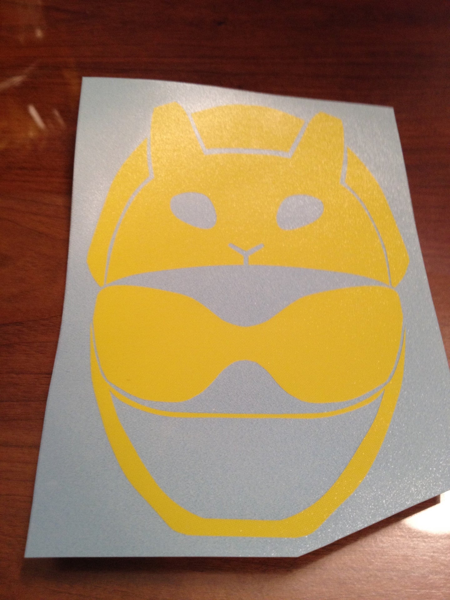Yellow Buster Helmet Decal
