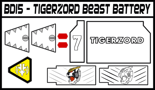 BOJ Tigerzord Beast Battery Labels