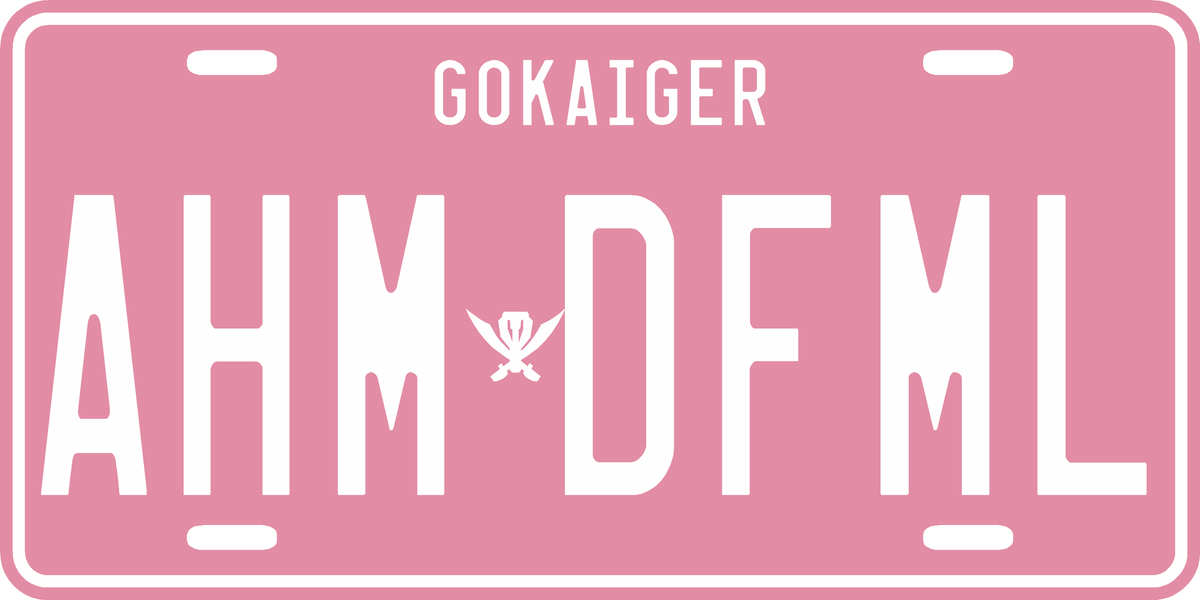 Gokai Pink License Plate