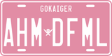 Gokai Pink License Plate
