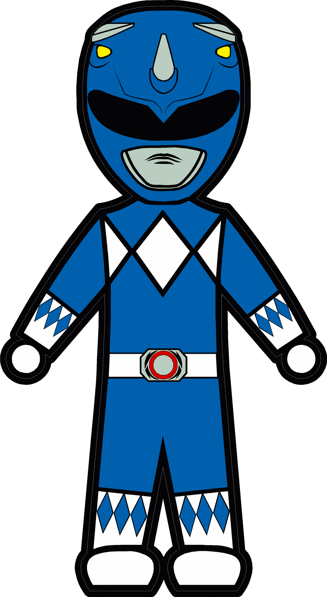 MMPR Blue - Stick Figure Family