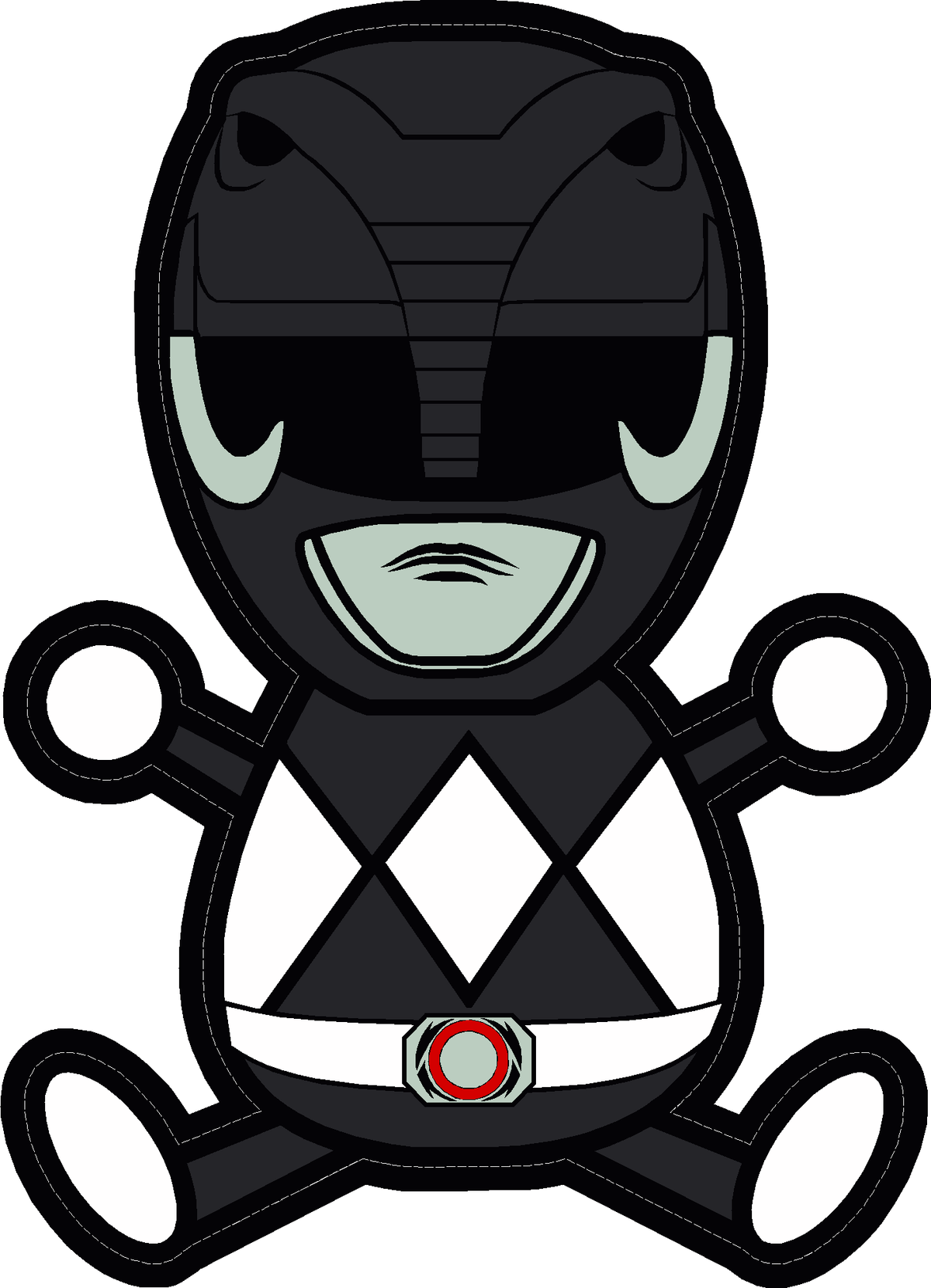 MMPR Black - Stick Figure Family