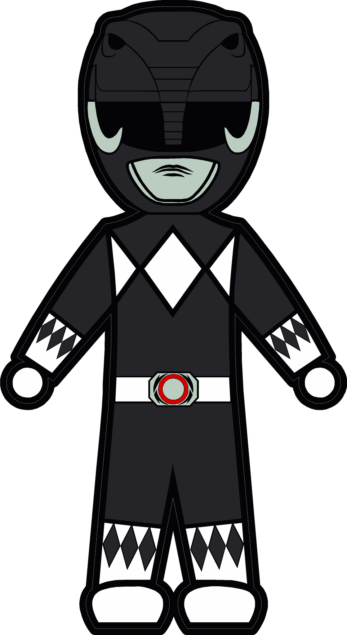 MMPR Black - Stick Figure Family