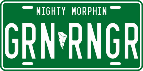 Green Mighty Morphin' Ranger License Plate
