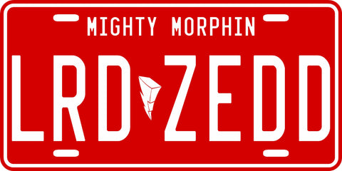 Lord Zedd Mighty Morphin' Ranger License Plate