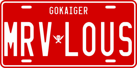 Gokai Red License Plate
