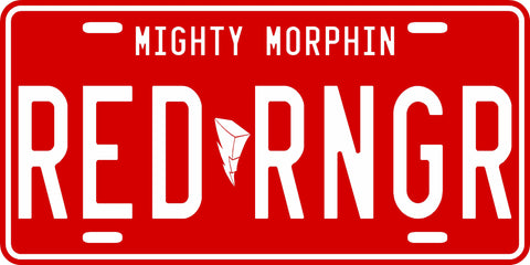 Red Mighty Morphin' Ranger License Plate