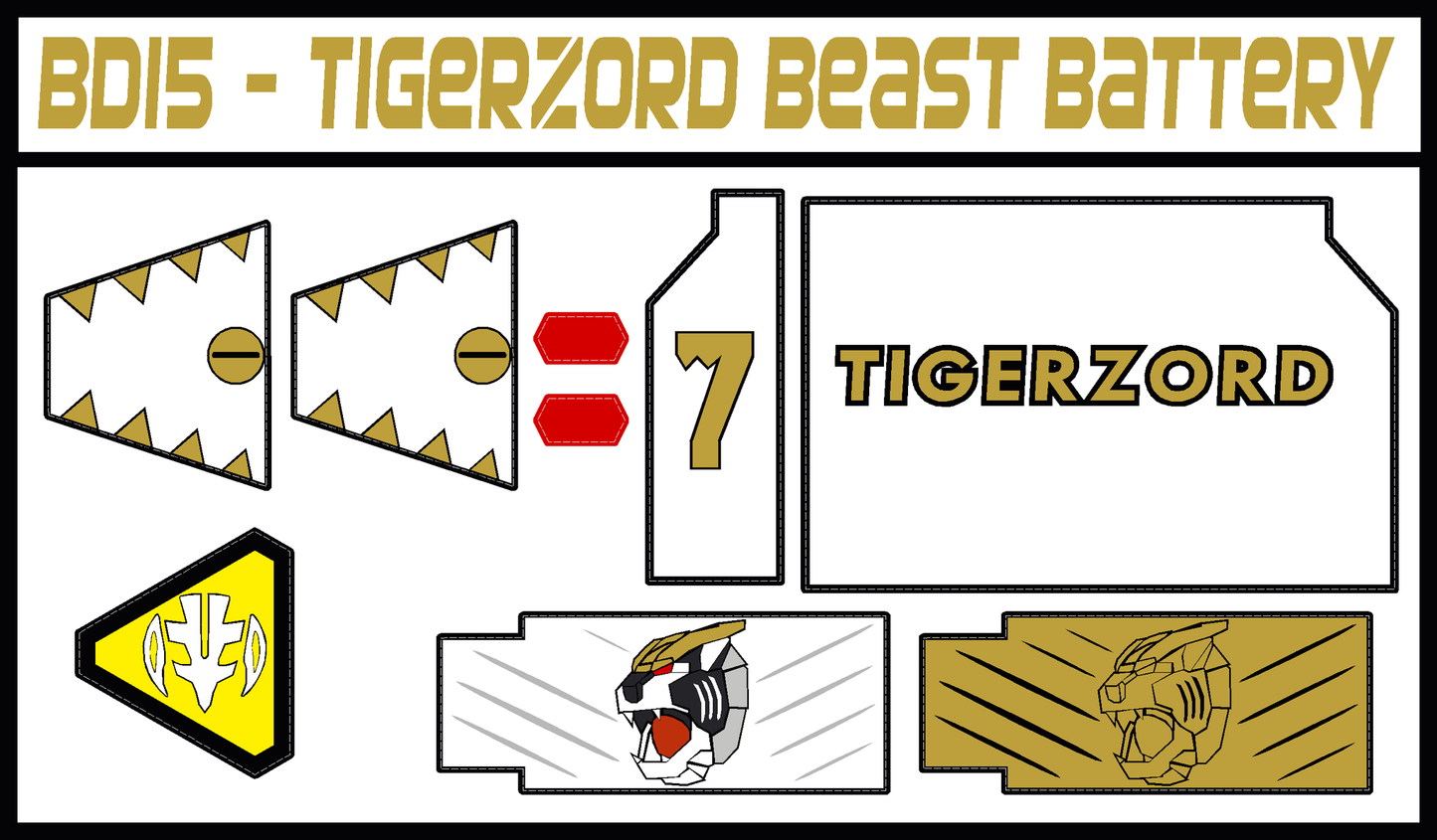 BOJ Tigerzord Beast Battery Labels